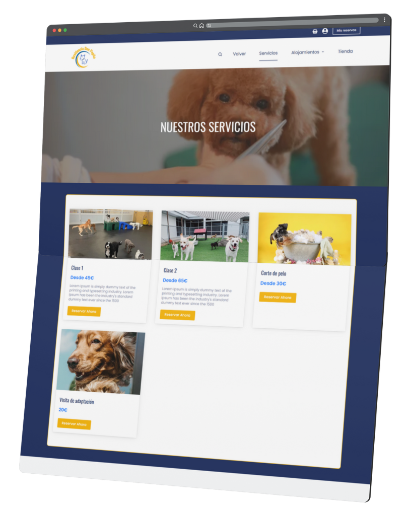 Ejemplo de módulo de reservas